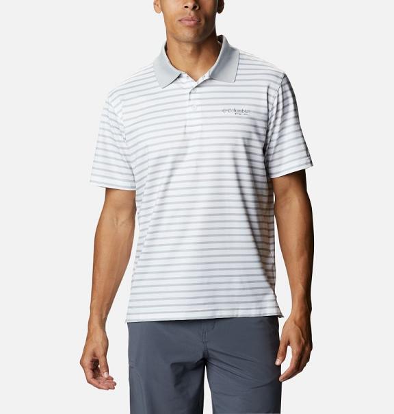 Columbia Skiff Cast Polo Grey White For Men's NZ45069 New Zealand